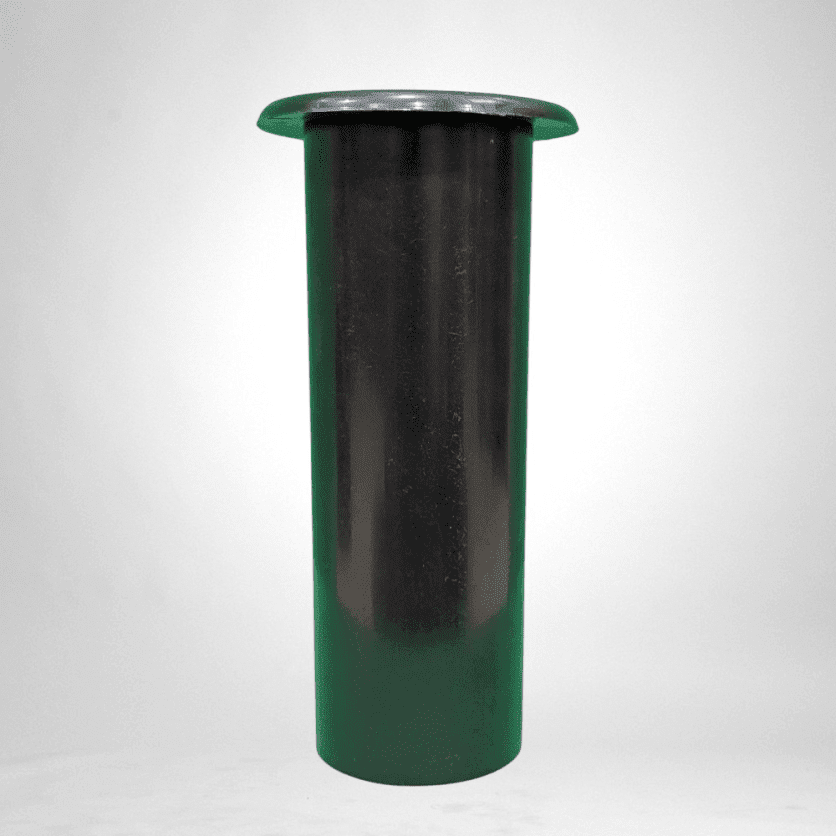 Front view of 2 inch speaker box port tube with 2 inch cutout size and flared round front